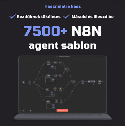 AI-alapú n8n agent workflow sablon üzleti folyamatok automatizálásához.