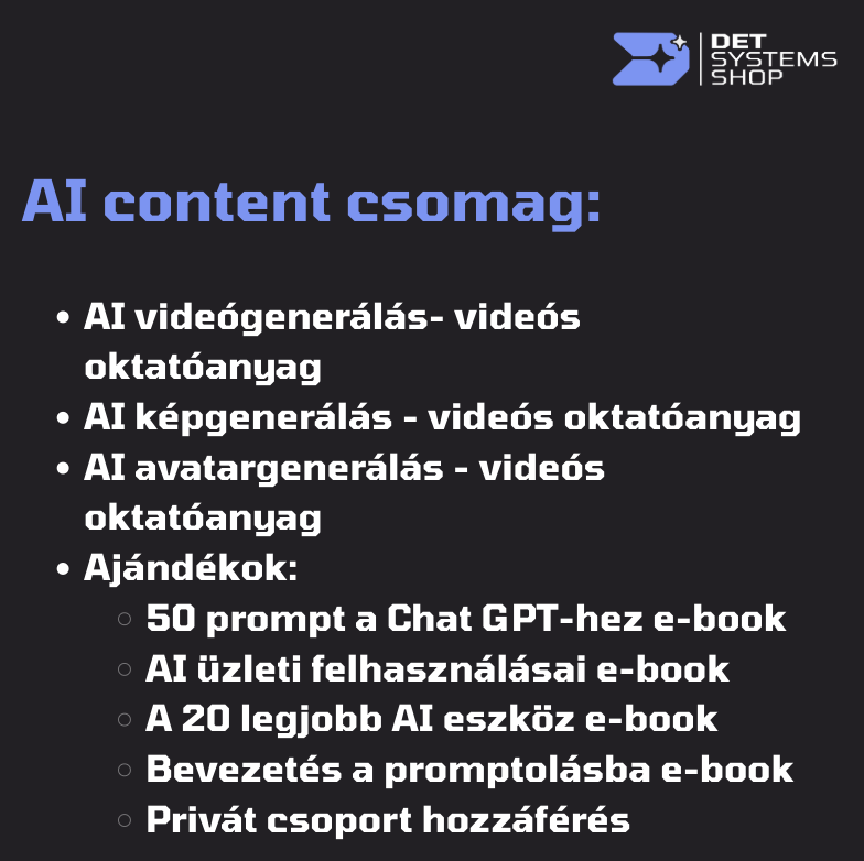 Generatív AI content csomag – marketing tartalmak automatizálása