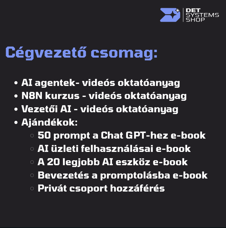 AI csomag vezetőknek – üzleti hatékonyságnövelés