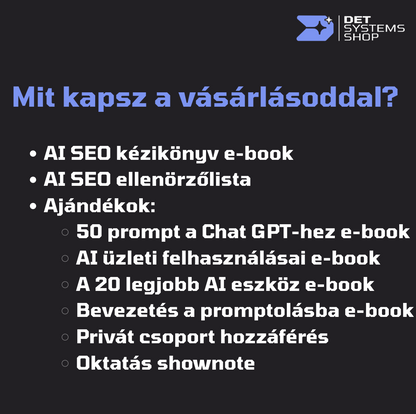AI SEO kézikönyv és ellenőrzőlista - online e-book